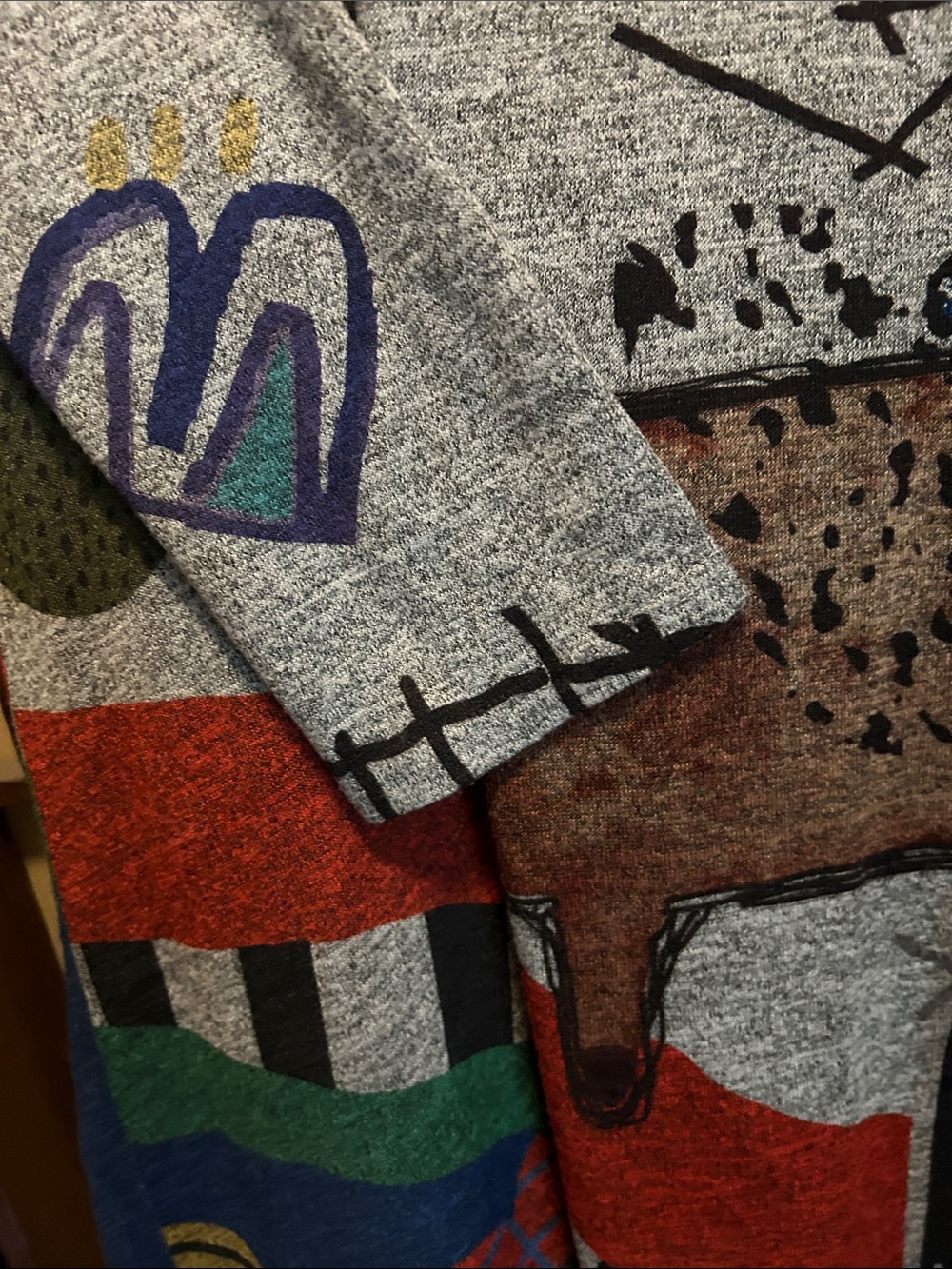 Inoah dog dachshund Gray Long-Sleeve Graphic Dog Sweater Top shirt S Small - Picture 4 of 5